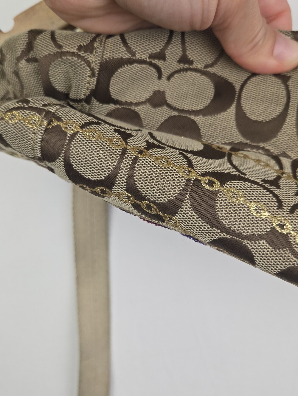 Coach Poppy Appliqué Khaki Signature 15880 Bag - Picture 8 of 16